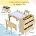 thumbnail image 5 of Pirecart Kids Art Table and 2 Chairs Toddler Craft Set Wooden Play Activity Drawing Table with 4 Storage Bins and Paper Roll, 5 of 7