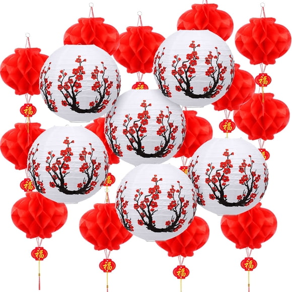 Juego de faroles Mudder, papel chino y japonés, 20 piezas, para fiestas