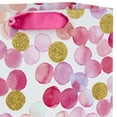 thumbnail image 5 of Hallmark Large Gift Bag (Gold Glitter and Pink Watercolor Dots), 5 of 7