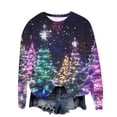 thumbnail image 6 of Feancey Christmas Sweatshirts for Women Trendy Glitter Xmas Tree Graphic Print Long Sleeve Tops Loose Fit Casual Round Neck Pullover Blouse Multicolor4 L, 6 of 7