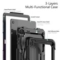 thumbnail image 6 of Case for Lenovo Tab M10 Plus 3rd Gen 10.6 Inch 2022 with Screen Protector, 360 Degree Rotating Kickstand Hand Strap Heavy Duty Shockproof Cover with Shoulder Strap, Black, 6 of 7