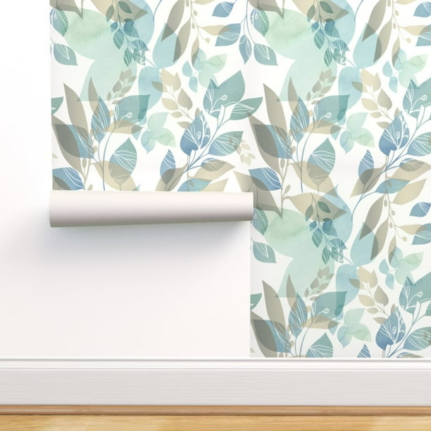 Removable Wallpaper 12ft x 2ft Claudia Botanical Watercolor