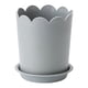 thumbnail image 5 of Inteprter Maceta con borde de pétalo para plantas, maceta grande, bandeja gruesa, soporte para flores resistente al desgaste para el hogar, gris Gris 2Conjunto, 5 of 6