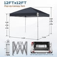 thumbnail image 6 of Aoodor 12'x12' Pop-Up Canopy Tent with Roller Bag, Outdoor Portable Instant Shade-Black, 6 of 11