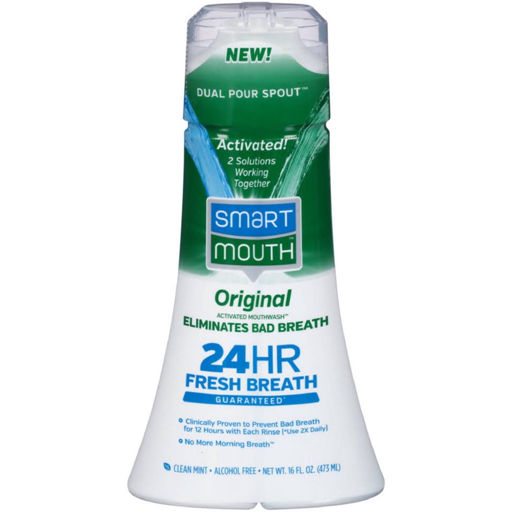SmartMouth Original Activated Mouthwash, Clean Mint 16 oz (Pack of 4