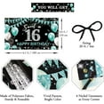 thumbnail image 2 of Sweet 16 Party Decorations, Fabric Happy 16th Birthday Banner Backdrop, Sweet Sixteen Birthday Decorations for Girls, Turquoise 16 Birthday Yard Sign Photo Booth Props Decor(Teal Blue Silver), 2 of 6