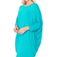 thumbnail image 3 of Women's Elegant Plus Size Loose Fit Dress Side Draped Dolman Sleeve Midi, 3 of 4