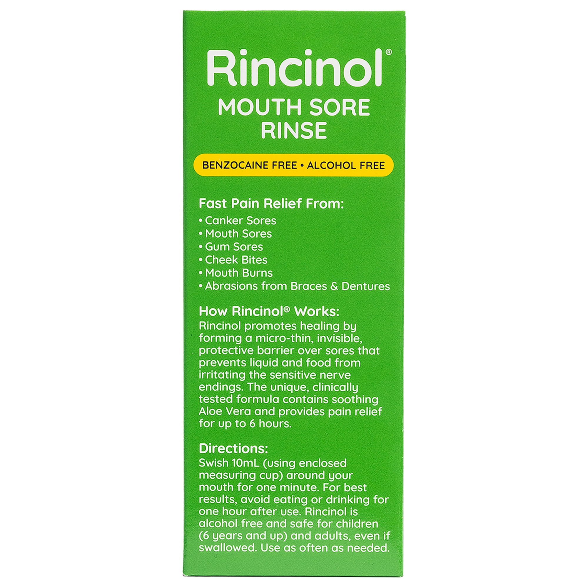 Canker-X Rincinol Oral Rinse Mouthwash, Quick Pain Relief from Canker Sores, Mouth Sores,  , 4.0 Fl. Oz. (120 mL)