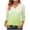 Green, variant on Women's 2026 Fashion Tops Three Quarter Length Sleeve Casual Solid-color Gradient Base V-neck Basic Tees Blouses——Yellow∣XL