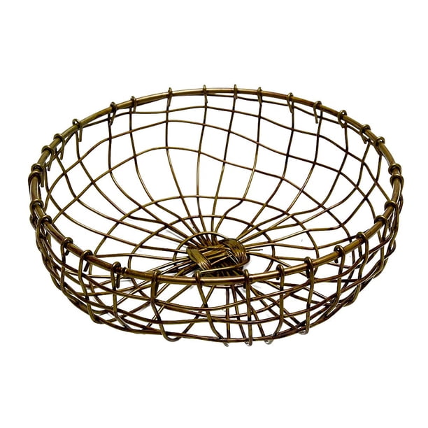 Handmade rural farmhouse wire fruit bowl retro style countertop basket snacks and vegetable storage basket