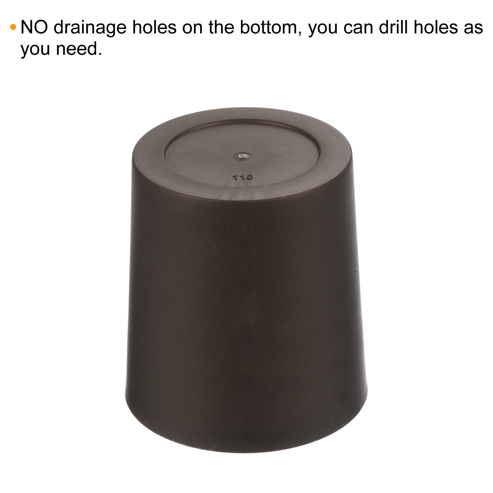 Uxcell 4" Round Plastic Planter Flowerpot Container Indoor Outdoor, Brown 4 Pack