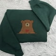 thumbnail image 2 of Brown Bear Embroidered Sweatshirt, Valentine Cute Bear with Mini Heart Embroidery Shirt, Cozy Wildlife Crewneck, Sweet Bear Lovers Gift, 2 of 5