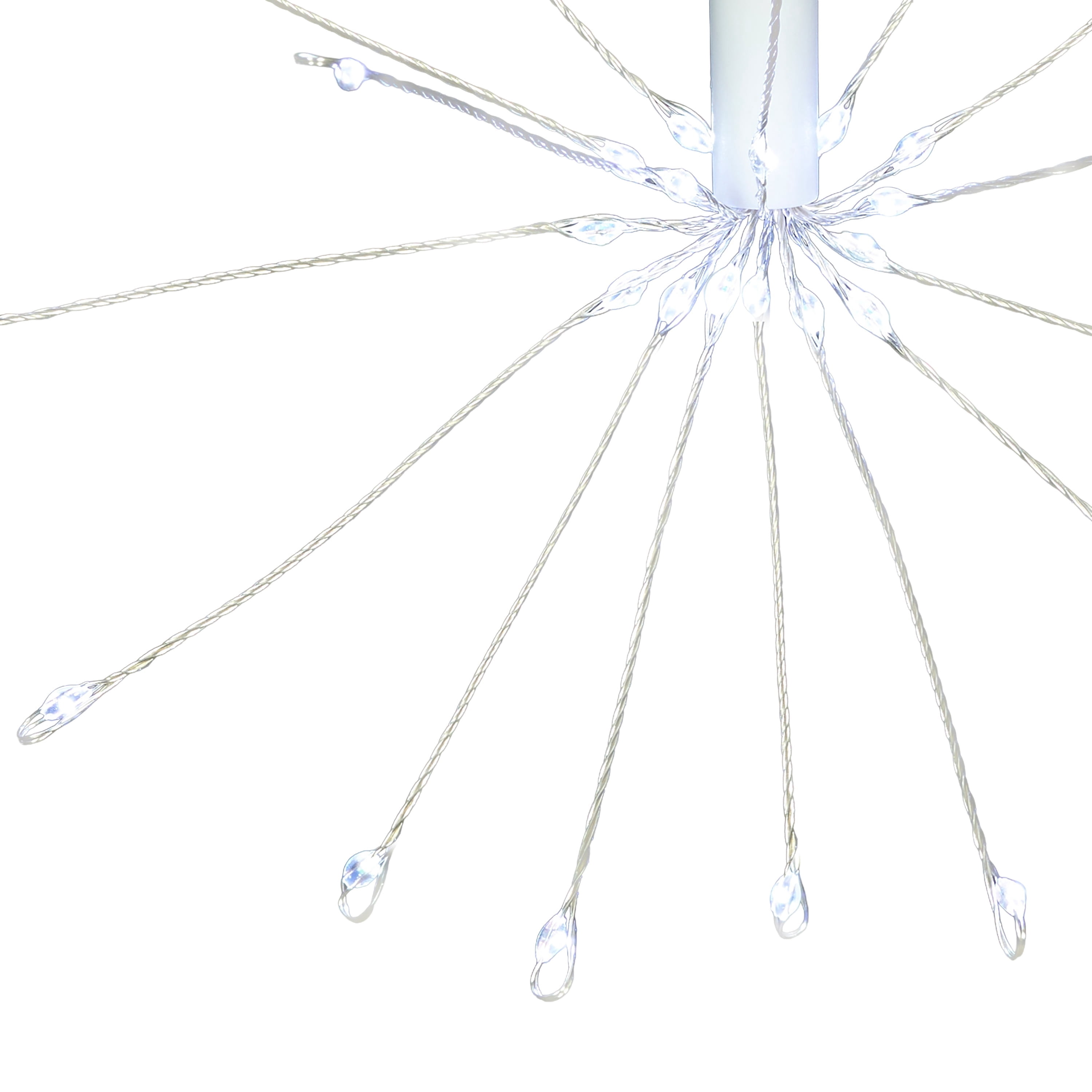 Indoor/Outdoor 6-Count LED 8-Function Starburst Christmas String Lights, Cool White, Transparent Wire, 7.5', by Holiday Time
