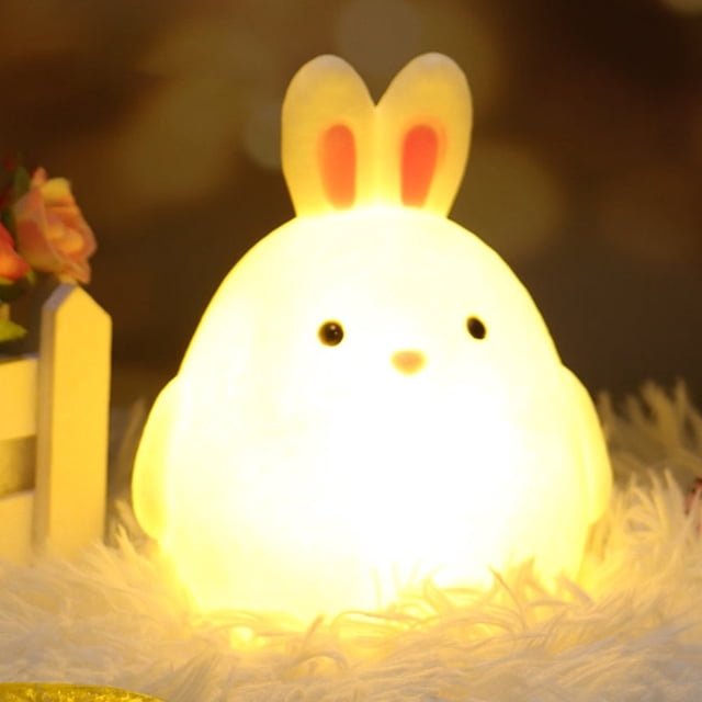 Cute Night Light Animal LED Night Lamp Bear Duck Rabbit Pig Chicken Portable Baby Night Light Creative Atmosphere Light Battery Operated Bedroom Bedside Sleep Light