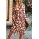 thumbnail image 4 of Vestido PRETTYGARDEN Floral Vino Rojo Cruzado con Escote en V Maxi Talle Pequeño, 4 of 5
