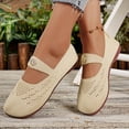 thumbnail image 3 of Orthopedic Walking Shoes for Women Round Toe Breathable Slip on Arch Support Woven Lightweight Mary Jane Shoes Beige Size 7.5, 3 of 7