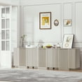 thumbnail image 3 of Brafabhome 31.5" Fluted Buffet Cabinet with Storage, 2 Door Accent Sideboard Credenza with Adjustable Shelves, Modern Curved Media Console Coffee Bar Table for Living Kitchen Dining Room | White, 3 of 10