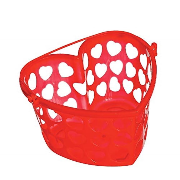 Amscan 267865.40 Red Heart Shaped Plastic Container Party-Supplies, One Size