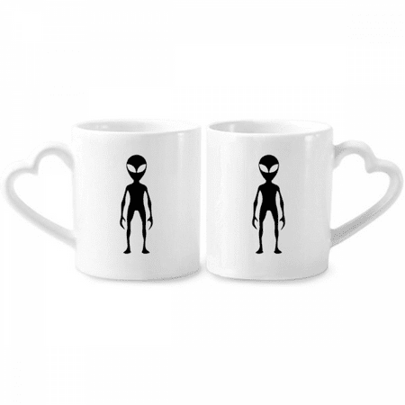 

Universe And Alien Alien Couple Porcelain Mug Set Cerac Lover Cup Heart Handle