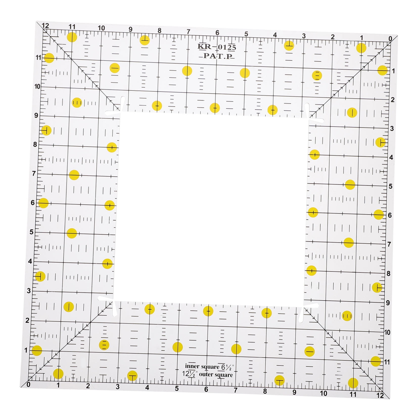 Raindrops Patchwork Slotted Ruler for Fabric Cutting, Measuring, Sewing, Quilting, and Quilt Making Tools