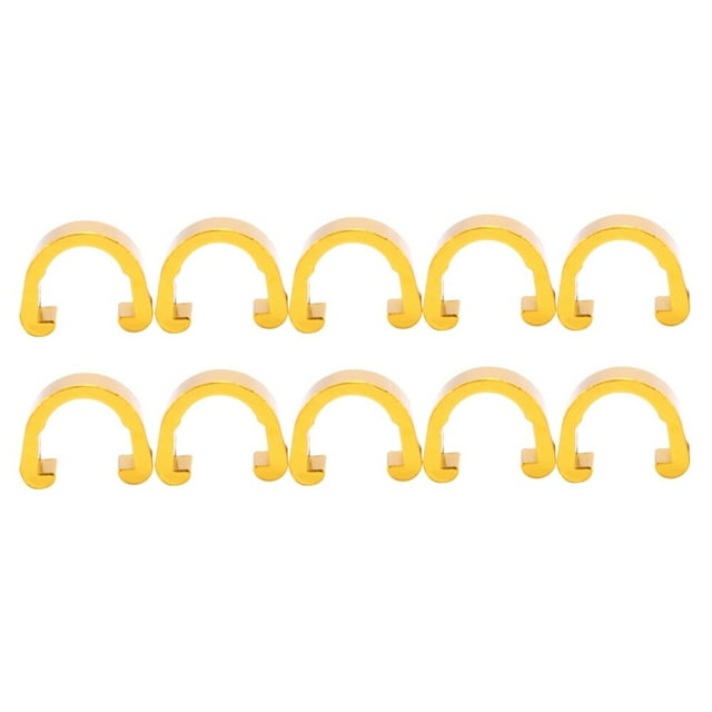 10PCS Wire Clamps Tubing Clips Mountain Bike C Shaped Buckle Bike Line Pipe Fixing Pipe Clamp Line Clips Bike Brake Line Buckle (Golden)