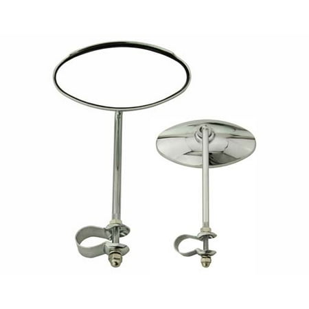 Two Oval Mirrors Chrome. Set of bike mirrors. Pair of bicycle mirrors. 2 bike