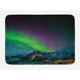 thumbnail image 1 of Aurora Borealis Bath Mat, Southern Iceland on Sky over Rocky Hills Wild Night View, Non-Slip Plush Mat Bathroom Kitchen Laundry Room Decor, 29.5 X 17.5 Inches, Lime Green Dark Blue Violet, Ambesonne, 1 of 2