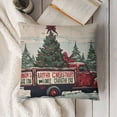 thumbnail image 3 of YINGXI Merry Christmas Pillow Cover with and Vintage Red Truck Home Decorative Throw Cushion Case 20x20in, 3 of 5