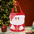 thumbnail image 4 of Christmas Knitted Gift Bag, Red Snowman Candy Tote Bag with Handles, Reusable Knit Cloth Holiday Gift Sack for Candy, Small Presents, and Christmas Decorations, 4 of 5