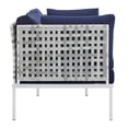 thumbnail image 4 of Modway Harmony 5-Piece  Sunbrella® Basket Weave Outdoor Patio Aluminum Seating Set in Taupe Navy, 4 of 10
