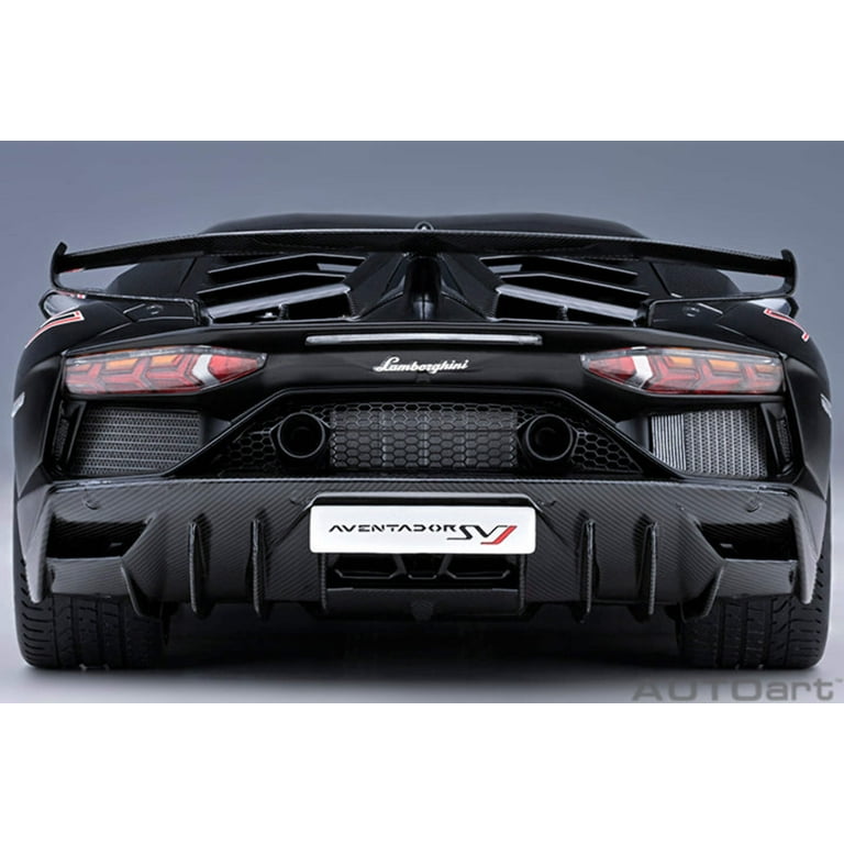 Lamborghini Aventador SVJ Nero Nemesis Matt Black 1/18 Model Car