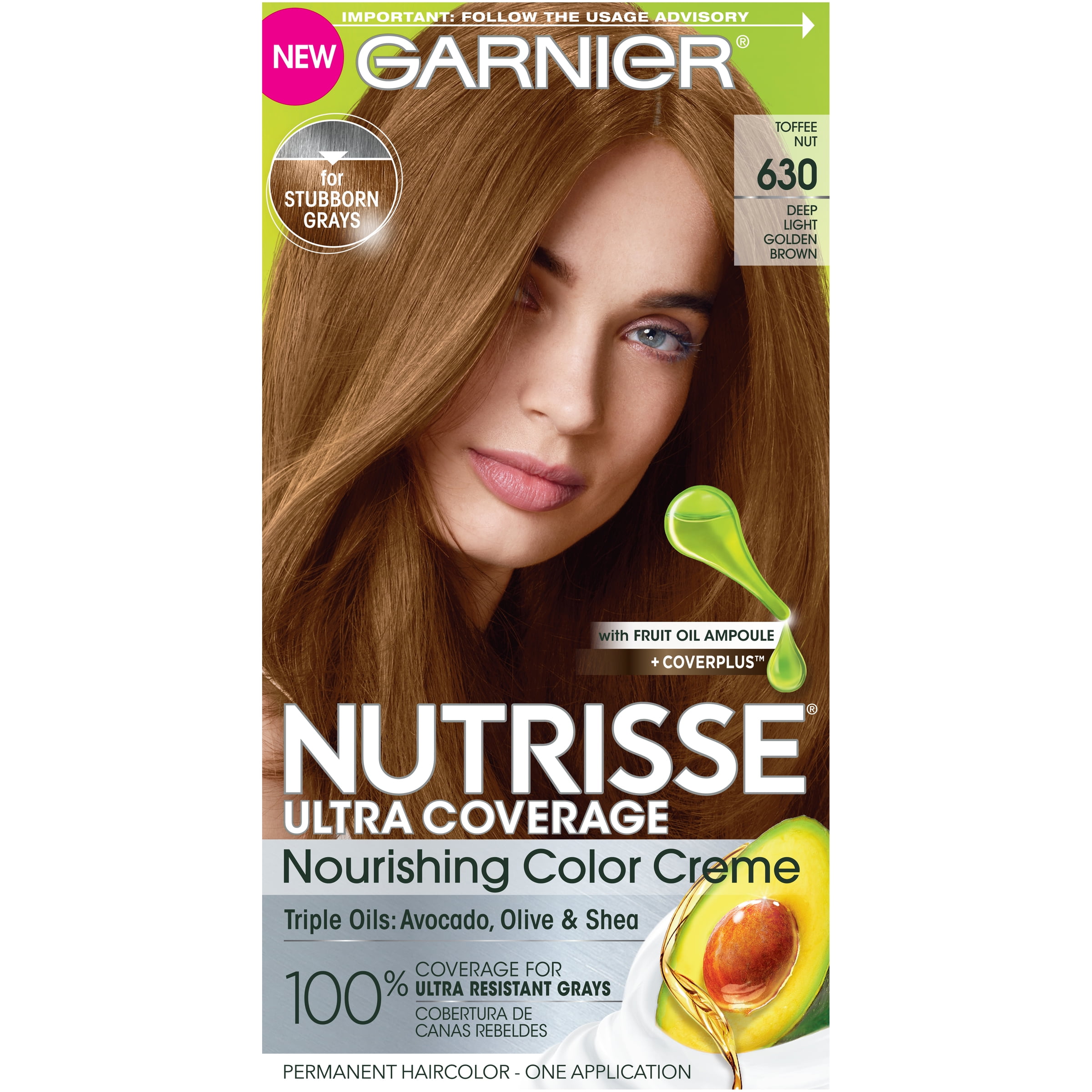 Garnier Nutrisse Nourishing Hair Color Creme, 630 Deep Light Golden Brown -  