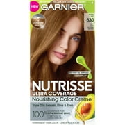 Garnier Nutrisse Ultra Coverage Nourishing Hair Color Creme, Deep Light Golden Brown (Toffee Nut) 630, 1 kit