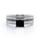 thumbnail image 4 of JeenMata Juego Nupcial Estilo Eduardiano con Borde Milgrain de 1,5 ct, Diamantes Negros Cultivados y Moissanita Princesa, Enchapado en Oro Blanco de 18 K sobre Plata, 4 of 6