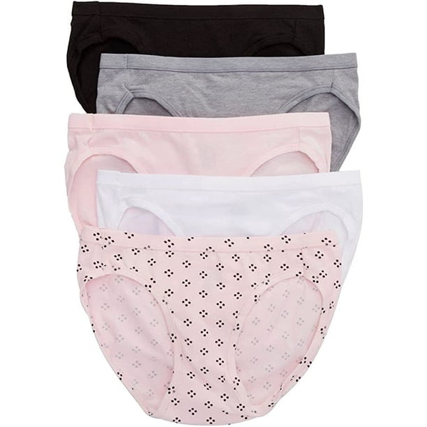 Hanes Ultimate Women's Bikini Panties Pack, MoistureWicking Bikini Underwear, Moderate Coverage