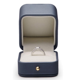 thumbnail image 2 of Preciosa caja de anillo azul de acero, caja de regalo de anillo de cuero, organizador de joyería para propuesta de boda JM, 2 of 3