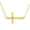 Gold, variant on Inverted Cross Necklace 14K Gold Plated Religious Christian Sideways Cross Pendant Necklaces with Cubic Zirconia Faith Jewelry Easter Basket Stuffers Gifts for Women Wife Her