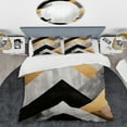 thumbnail image 2 of Designart "Geometric Tiles in Black and Gold IV" Abstract Geometric Bedding Covert Set - Abstract Gold Modern Bed Set With 2 Shams, 2 of 6