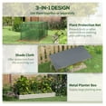 thumbnail image 4 of Raised Garden Bed with Cage & Shade Cloth - Beige Outdoor Planter Box for Flowers & Vegetables - 90.5" W x 43.25" D, 4 of 9