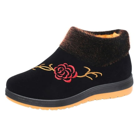 

Wesracia Boots For Women Winter Boots Warm Boots Outdoor Padded Toe Women s Plus Snow Velvet Printed Shoes Comfortable Round Women s Boots