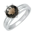 thumbnail image 2 of Sterling Silver with Natural Smoky Quartz Solitaire Ring, 2 of 4