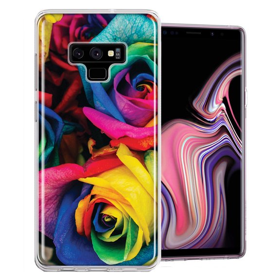 MUNDAZE For Samsung Galaxy Note 9 Rainbow Flower Abstract Design Double ...