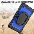 thumbnail image 4 of Case for Samsung Galaxy Tab S6 Lite 10.4 inch 2024/2022/2020, 360 Rotating Stand Handle Pencil Holder Shoulder Strap Heavy Duty Shockproof Cover, Dark Blue PC, 4 of 7