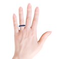 thumbnail image 4 of ANGARA Lab Grown 3 Ct Half Eternity 5 Stone Blue Sapphire Wedding Band for Women in 14K White Gold (Size-5mm) | Anniversary, Jewelry Gift for Women | Lab-Grown Blue Sapphire Ring, 4 of 8