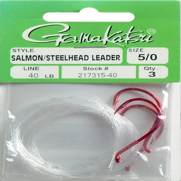 Gamakatsu 217315-40 Sal/Steel Head Leader Bait 40 Pack, Size 5/0, Red