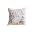 thumbnail image 2 of Funda de cojín bordada con diseño de conejos de Pascua y setas para sala de estar, cama y sofá, funda de almohada de poliéster., 2 of 6