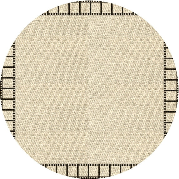 Ahgly Company Indoor Round Patterned Moccasin Beige Area Rugs, 8' Round