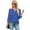 Blue, variant on Ronuti Womens Tops 3/4 Length Sleeve With Button Cuffs Blouses Dressy Casual V Neck Summer Outfits Early Fall Fashion Clothes 2025