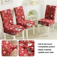thumbnail image 4 of Christmas Snowflake Snowman Dining Chair Cover Set of 6, Merry Xmas Winter Holiday Decor Parsons Chair Slipcovers, Santa Decorations Kitchen Chair Seat Cover Protectors (Red,6 Pack), 4 of 6