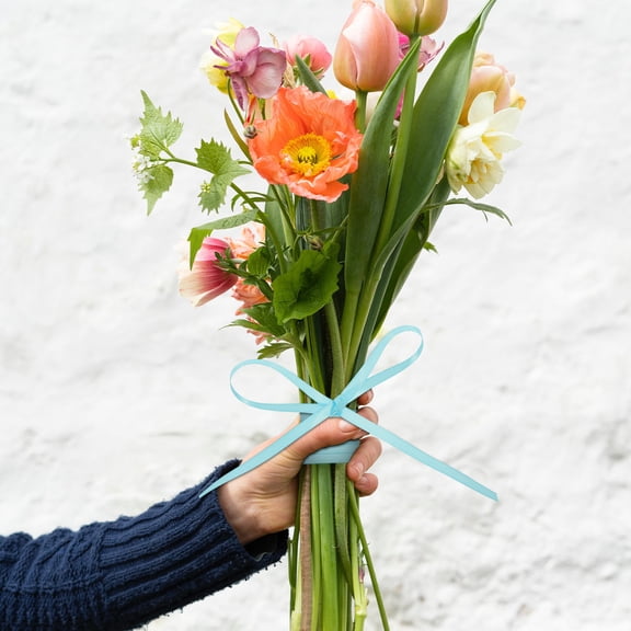 ETEREAUTY Durable Sky Blue Ribbon for Bouquet Wrapping and Creative DIY Decorations